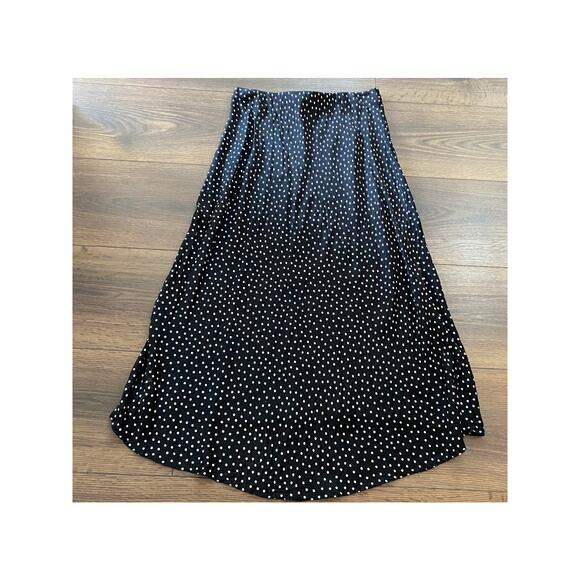 EUC Abercrombie & Fitch Polka Dot Midi Skirt Black White | Size M - Picture 4 of 10